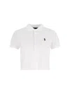 Polo Ralph Lauren Cropped Icon Logo Polo Shirt In White