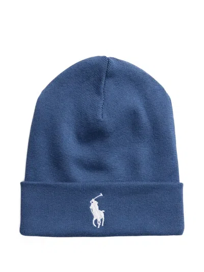 Polo Ralph Lauren Logo-detail Beanie Hat In Blue