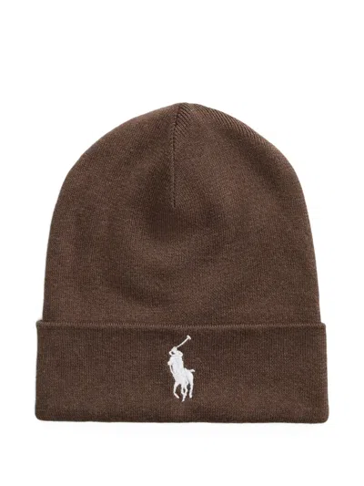 Polo Ralph Lauren Logo-detail Beanie Hat In Brown