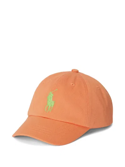 Polo Ralph Lauren Kids' Logo-detail Cotton Ball Cap In Orange