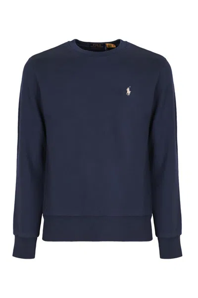 Polo Ralph Lauren Logo Detail Cotton Sweatshirt In Blue