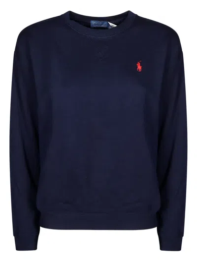 POLO RALPH LAUREN LOGO-DETAIL CREW-NECK SWEATER