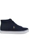 Polo Ralph Lauren Logo-detail High-top Sneakers In Blue