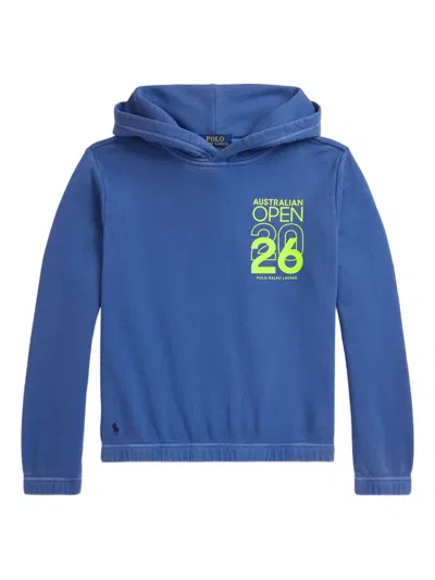 Polo Ralph Lauren Kids' Logo-detail Hoodie In Blue
