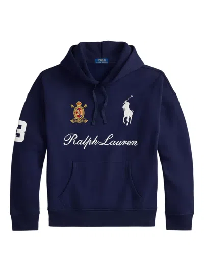Polo Ralph Lauren Logo-detail Hoodie In Blue