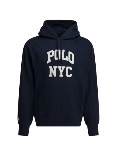 Polo Ralph Lauren Logo-detail Hoodie In Blue