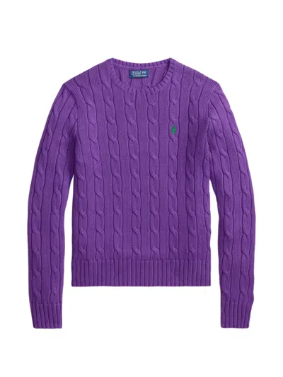 Polo Ralph Lauren Touch Julianna Cable-knit Sweater In Purple