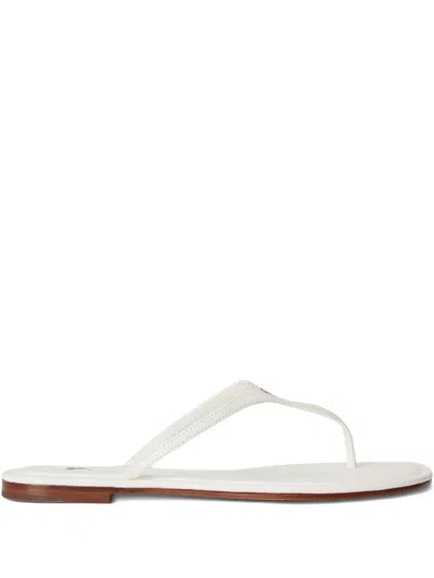 Polo Ralph Lauren Logo-detail Leather Sandals In Multi