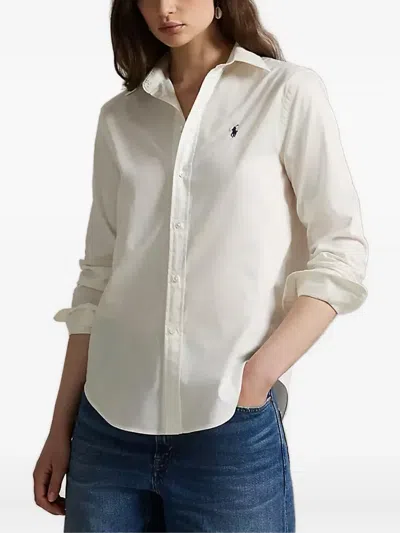 Polo Ralph Lauren Logo-detail Long-sleeve Shirt In White