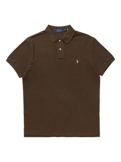 Polo Ralph Lauren Logo-detail Polo Shirt In Brown