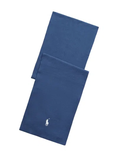 Polo Ralph Lauren Logo-detail Scarf In Blue