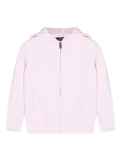 Polo Ralph Lauren Logo-detail Zip Hoodie In Pink