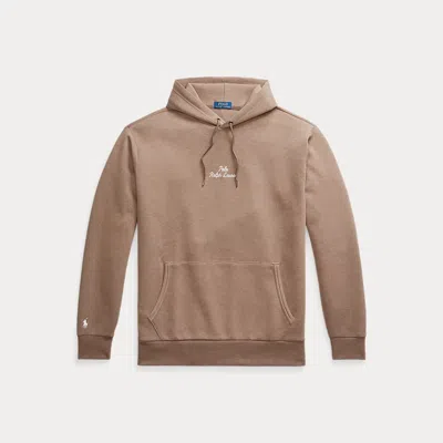 Polo Ralph Lauren Logo Double-knit Hoodie In Brown Heather