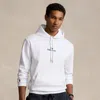 Polo Ralph Lauren Logo Double-knit Hoodie In Blue