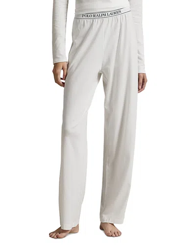 Polo Ralph Lauren Logo Elastic Waist Pajama Pants In White