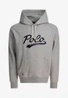 Polo Ralph Lauren Logo Embossed Drawstring Hoodie In Gray