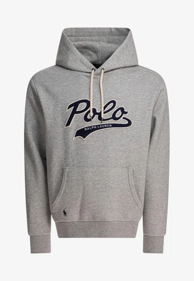 POLO RALPH LAUREN LOGO EMBOSSED DRAWSTRING HOODIE