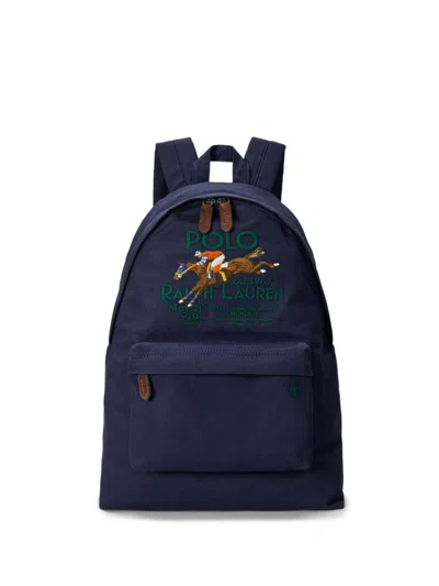 Polo Ralph Lauren Logo-embroidered Backpack In Blue