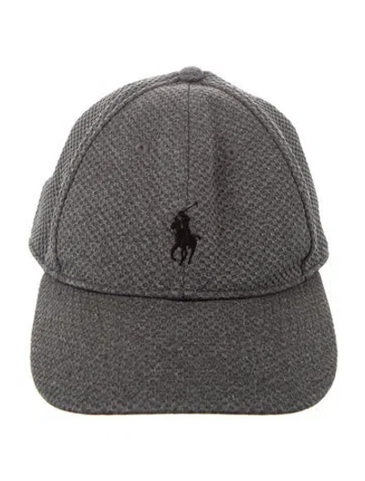 Pre-owned Polo Ralph Lauren Logo Embroidered Baseball Cap In Gray