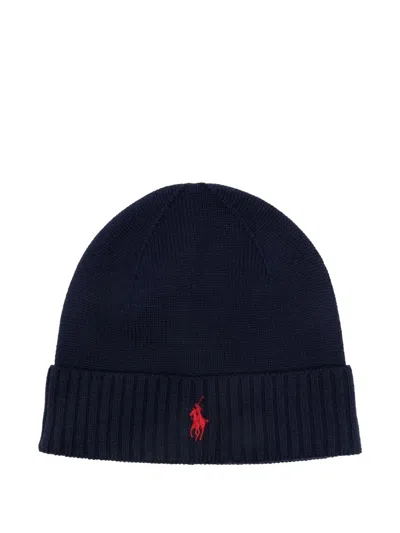 Polo Ralph Lauren Logo-embroidered Wool Beanie In Blue