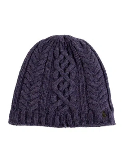 Pre-owned Polo Ralph Lauren Logo Embroidered Beanie In Blue