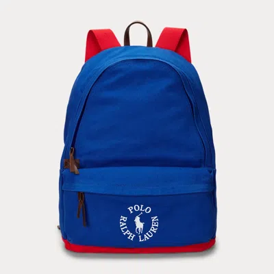 Polo Ralph Lauren Logo-embroidered Canvas Backpack In Blue