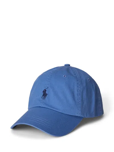 Polo Ralph Lauren Cotton Chino Ball Cap Man Hat Light Blue Size Onesize Cotton In Bastille Blue