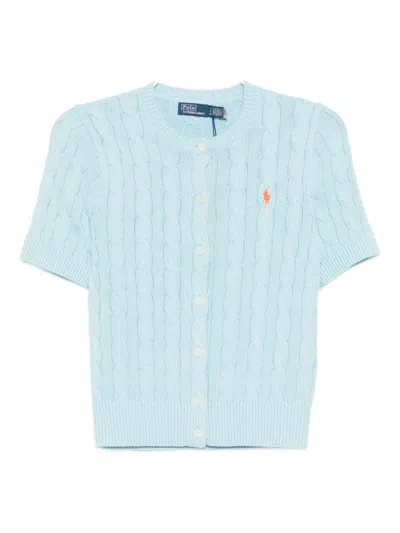 Polo Ralph Lauren Logo-embroidered Cardigan In Blue