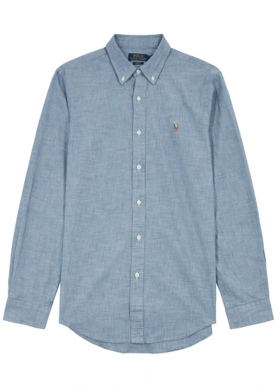 Polo Ralph Lauren Long Sleeve Sport Shirt In Blue