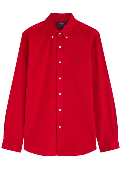 Polo Ralph Lauren Logo-embroidered Corduroy Shirt In Red