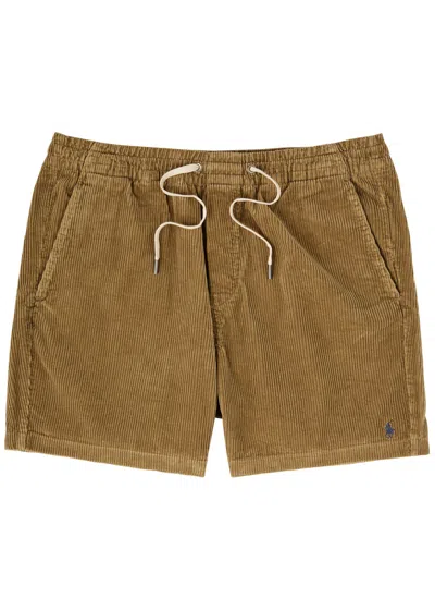 Polo Ralph Lauren Logo-embroidered Corduroy Shorts In Brown