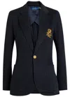 Polo Ralph Lauren Logo-embroidered Cotton-blend Blazer In Blue