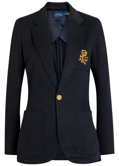 Polo Ralph Lauren Logo-embroidered Cotton-blend Blazer In Blue