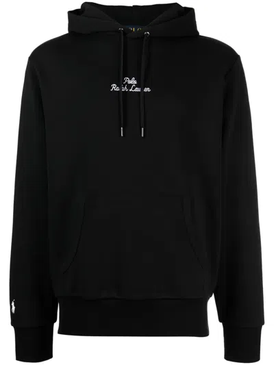 Polo Ralph Lauren Cotton Hoodie With Logo In Black