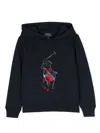 Polo Ralph Lauren Logo-embroidered Cotton-blend Hoodie In Blue
