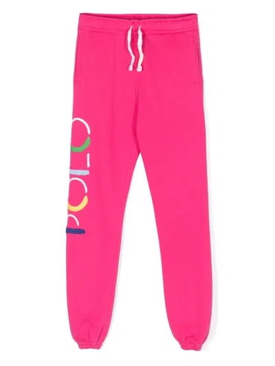 Polo Ralph Lauren Kids' Logo-embroidered Cotton-blend Track Pants In Pink