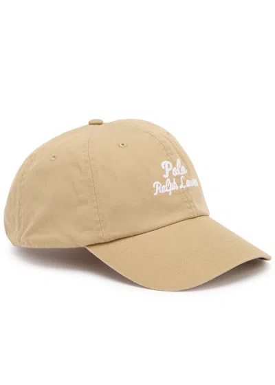 Polo Ralph Lauren Logo-embroidered Cotton Cap In Beige