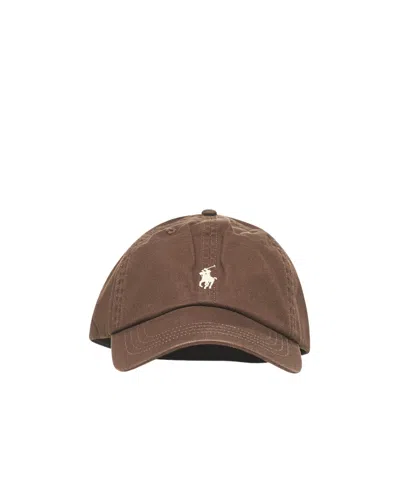 Polo Ralph Lauren Logo-embroidered Cotton Cap In Brown