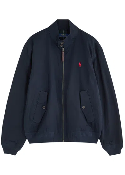 Polo Ralph Lauren Logo-embroidered Cotton Jacket In Navy