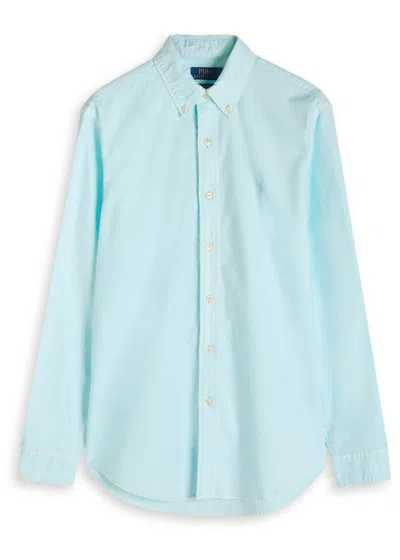 Polo Ralph Lauren Logo-embroidered Cotton Oxford Shirt In Blue