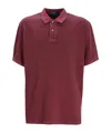 Polo Ralph Lauren Logo Embroidered Polo T-shirt In Burgundy