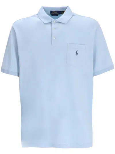 Polo Ralph Lauren Logo-embroidered Cotton Polo Shirt In Blue