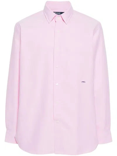 Polo Ralph Lauren Logo-embroidered Cotton Shirt In Pink