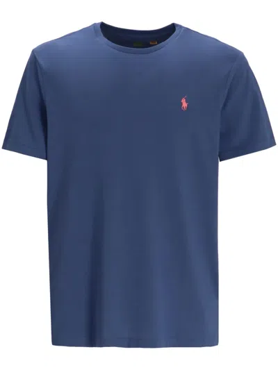 Polo Ralph Lauren Logo-embroidered Cotton T-shirt In Blue