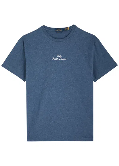 Polo Ralph Lauren Logo-embroidered Cotton T-shirt In Blue