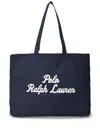 Polo Ralph Lauren Cotton Logo Tote Bag In Blue