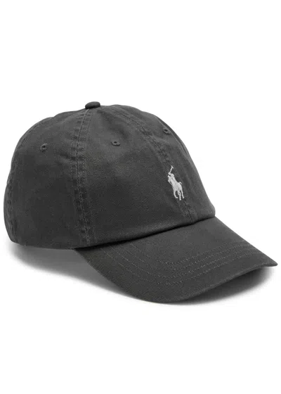 Polo Ralph Lauren Logo-embroidered Cotton-twill Cap In Gray