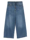 Polo Ralph Lauren Logo-embroidered Cotton Wide-leg Jeans In Blue