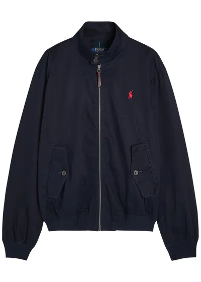 Polo Ralph Lauren Logo-embroidered Cotton Windbreaker Jacket In Blue