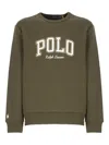 Polo Ralph Lauren Olive Green Logo-embroidered Sweatshirt In Green